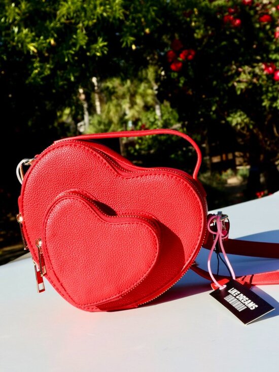 like dreams Handbags - NWT Like Dreams Red Heart Crossbody Bag